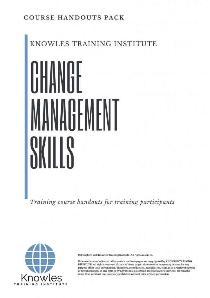 Course Handouts For Change Management Skills Training Course in Denmark